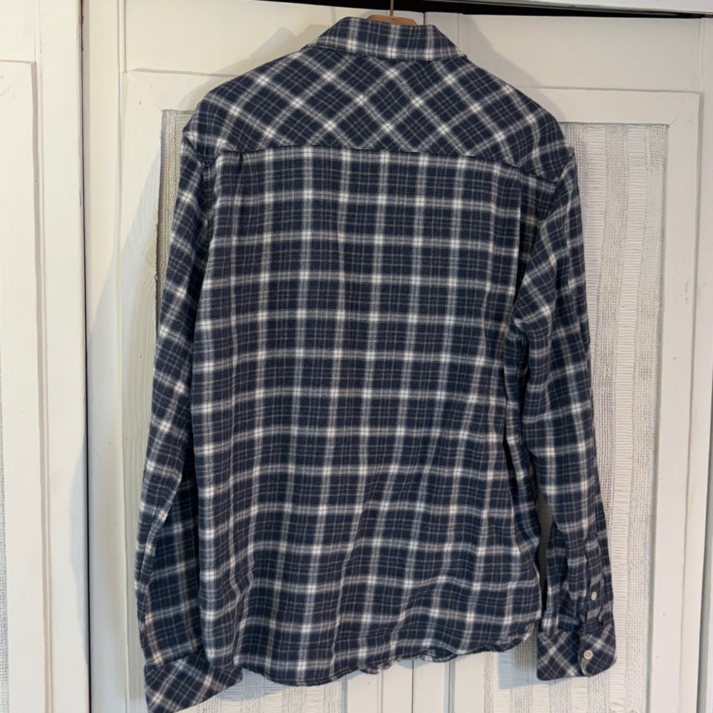 Rails Lennox Plaid Button Up Shirt In Navy White size small - Picture 6 of 6